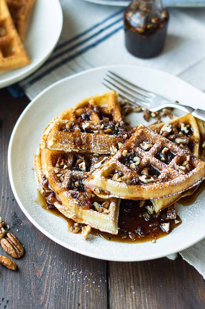 Blueberry coconut waffle