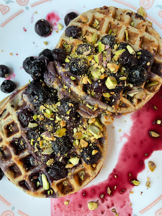 Blueberry pistachio waffle