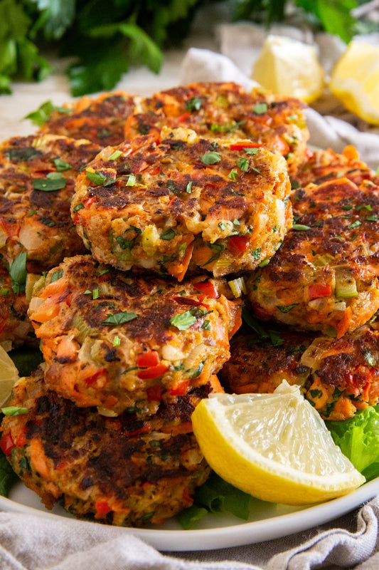 Salmon & shrimp fish cake