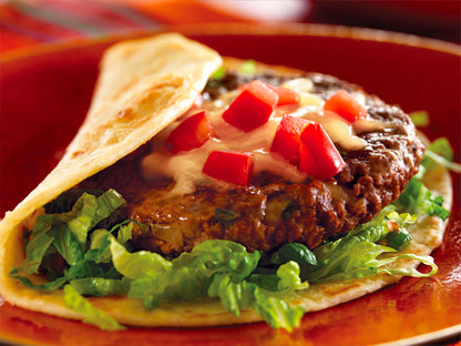 Beef burger wrap